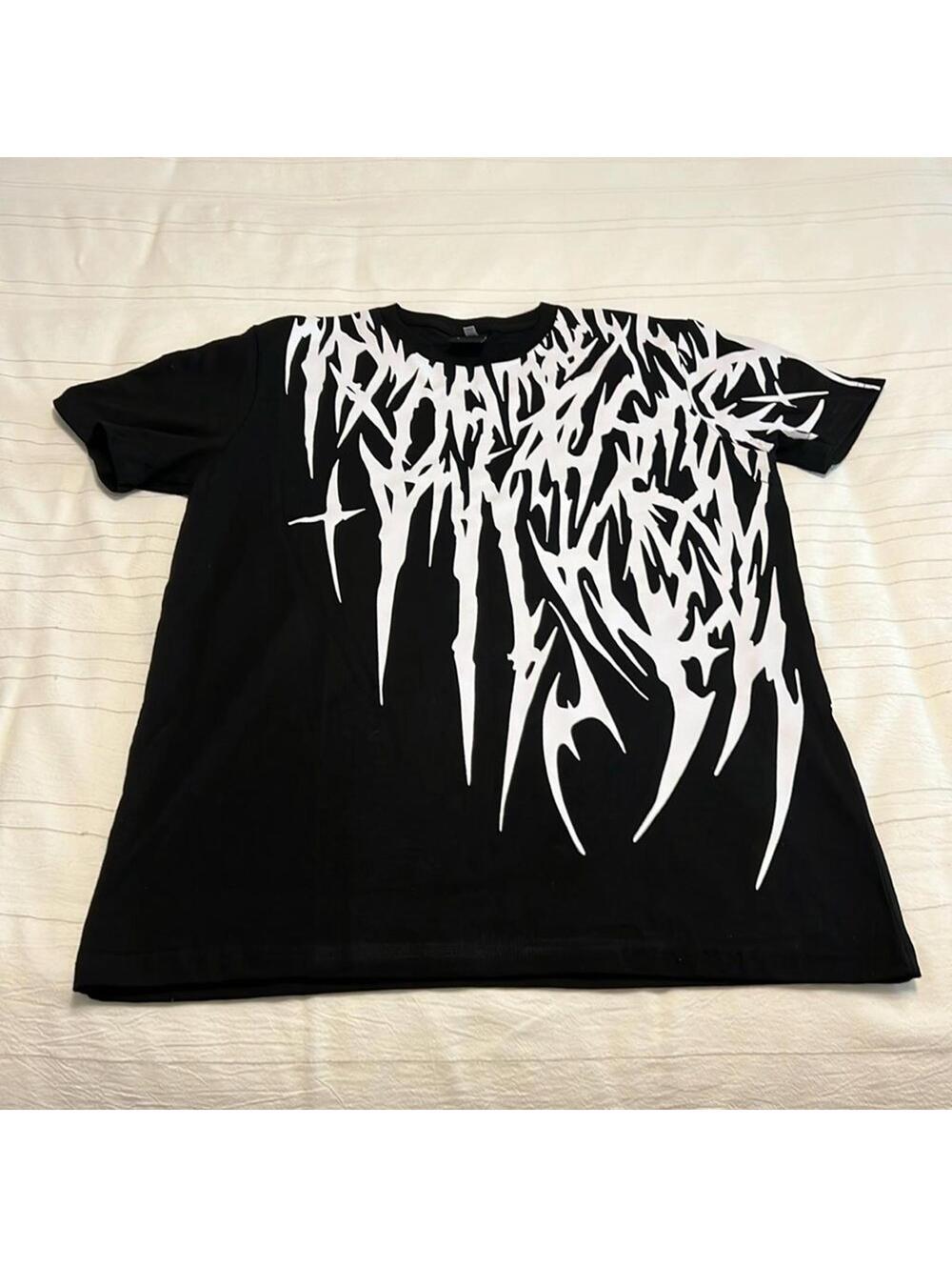 Missingpurpose Black Death Metal Gothic Graphic T Shirt Large Streetwear Grunge